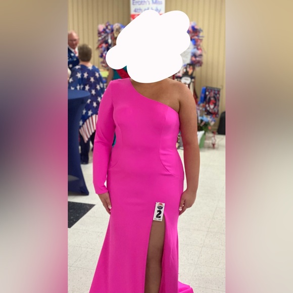 Hot pink Ashley Lauren gown size 16